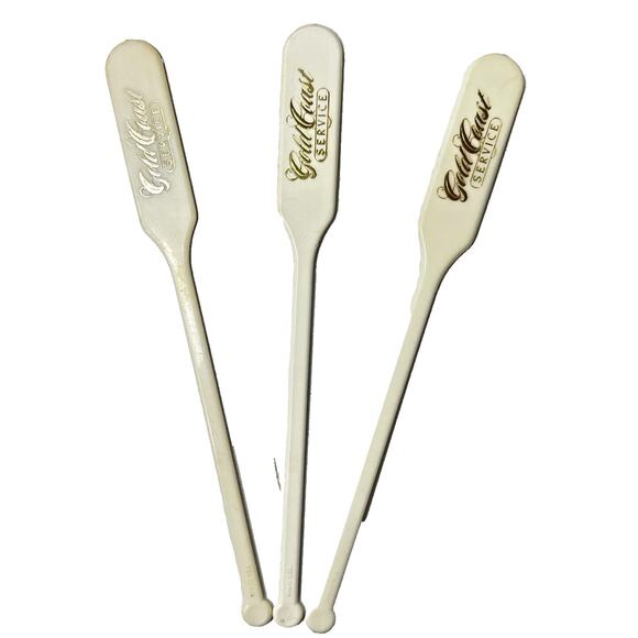 Vintage Plastic Swizzle Stick Lot of 3 Alaska Airlines Gold Coast Drink Stirrers - Picture 2 of 2